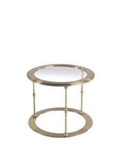 21st Century Toulouse Round Side Table in Metal and Top in Glass