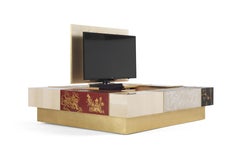 21st Century Ukiyo Central Table in Wood with TV Lift Mechanism