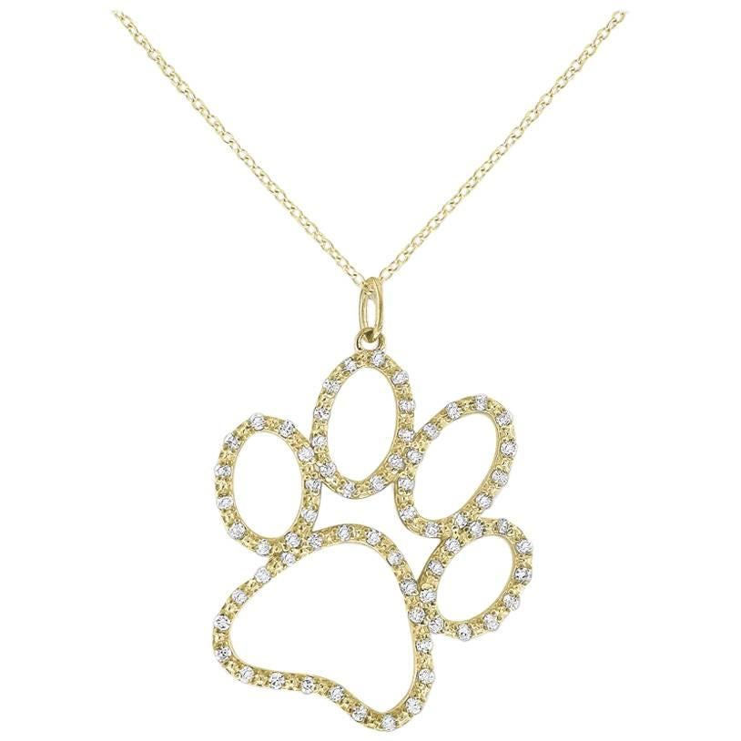 Jumbo Diamond Paw Necklace by KC Designs