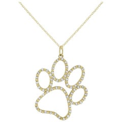 Jumbo Diamond Paw Necklace by KC Designs
