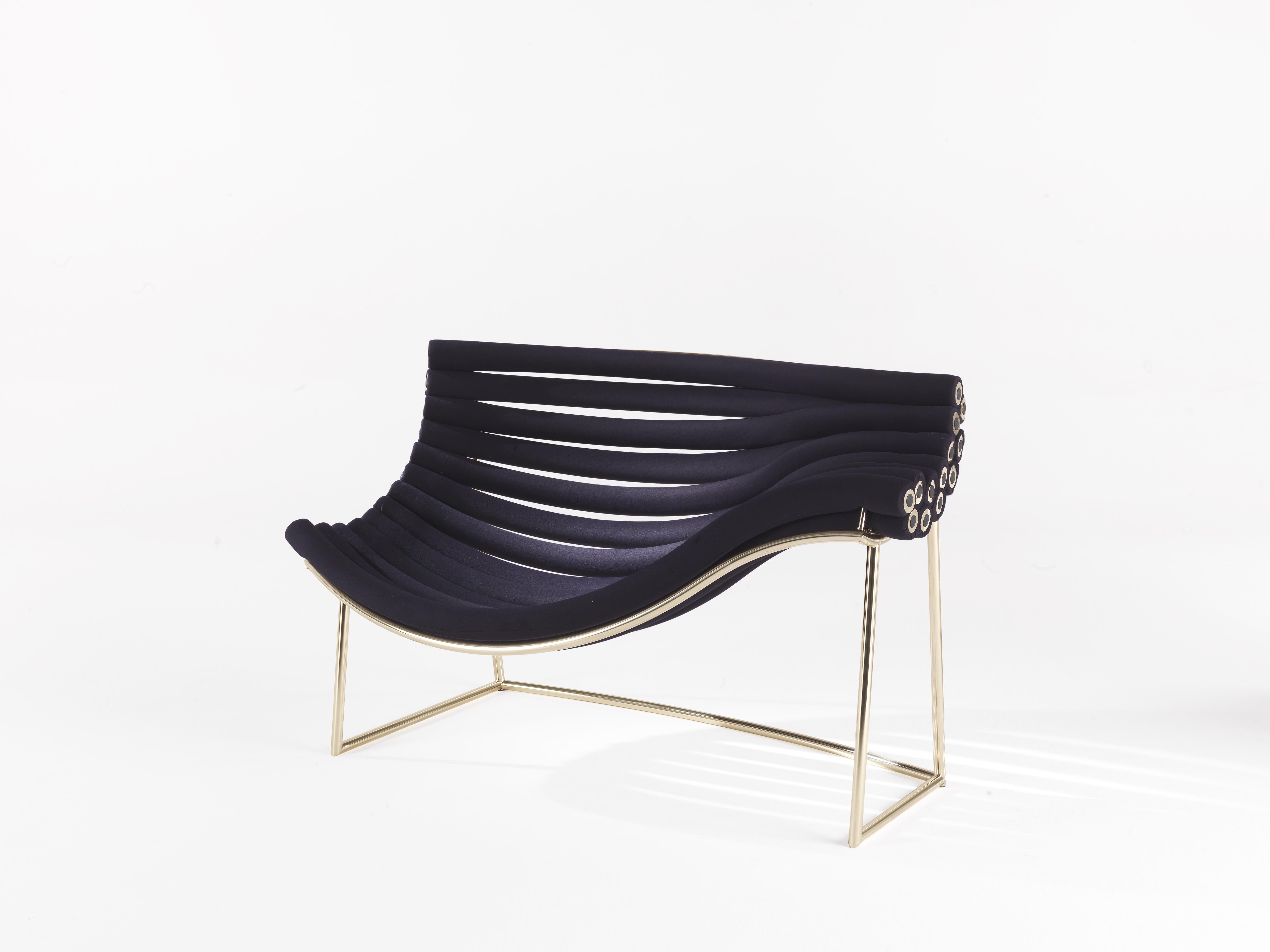 Modern 21st Century Amedea Armchair in Metal and Elastic Fabric by Debonademeo For Sale