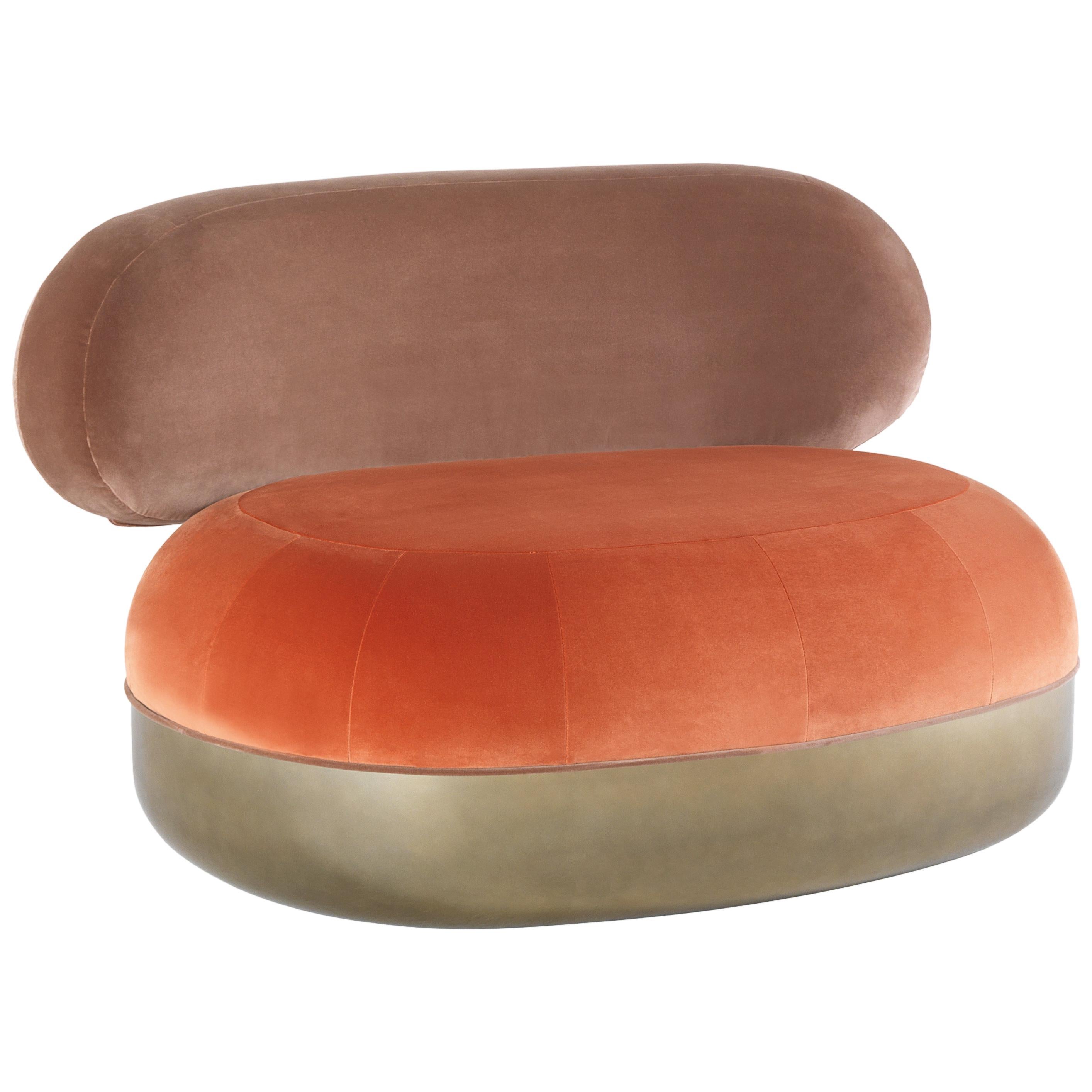Im Angebot: 21. Jahrhundert Belmer-Sessel aus Samt von Matteo Cibic, Orange (Pink)