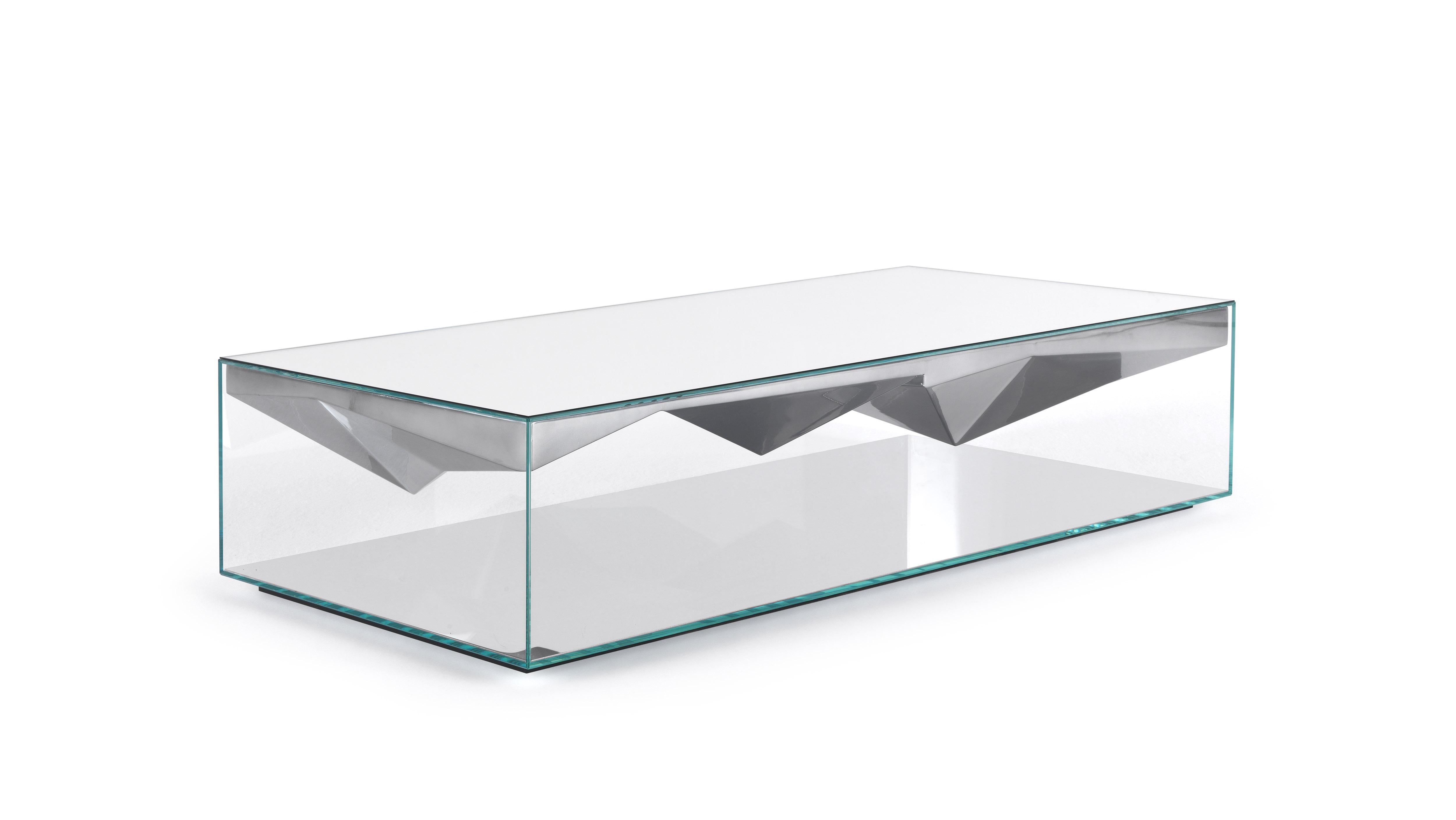 Modern 21st Century Dolmlod ‘Rectangular’ Central Table in Glass and Mirror by CTRLZAK For Sale