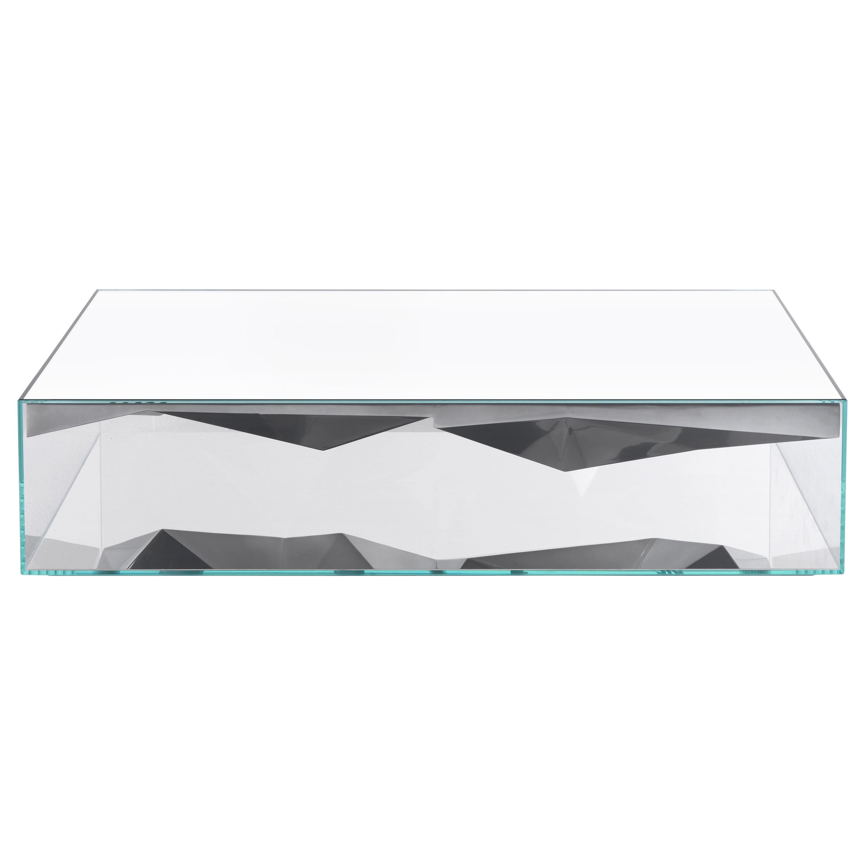 21st Century Dolmlod ‘Rectangular’ Central Table in Glass and Mirror by CTRLZAK
