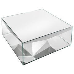 Table centrale « Square » de Dolmlod du 21e siècle en verre et miroir par CTRLZAK