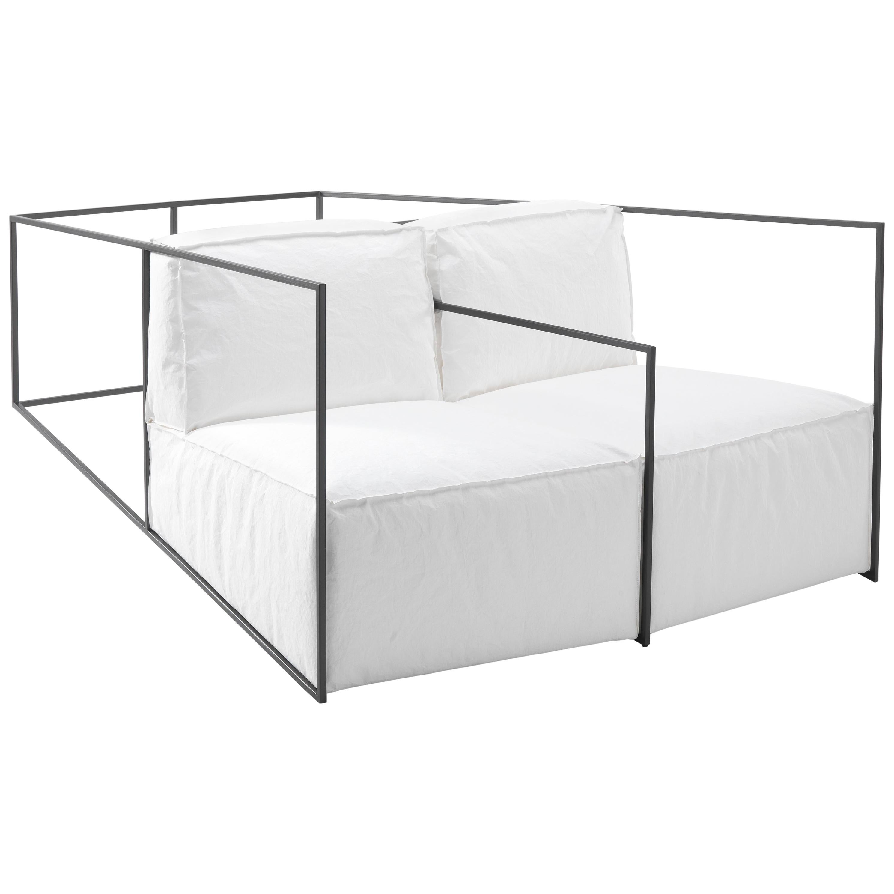 Ixorb-Sofa des 21. Jahrhunderts aus Metall und paperähnlichem Stoff von Alessandro Zambelli im Angebot