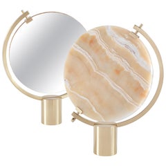 21st Century Naia Table Mirror in Polished Marble by CTRLZAK
