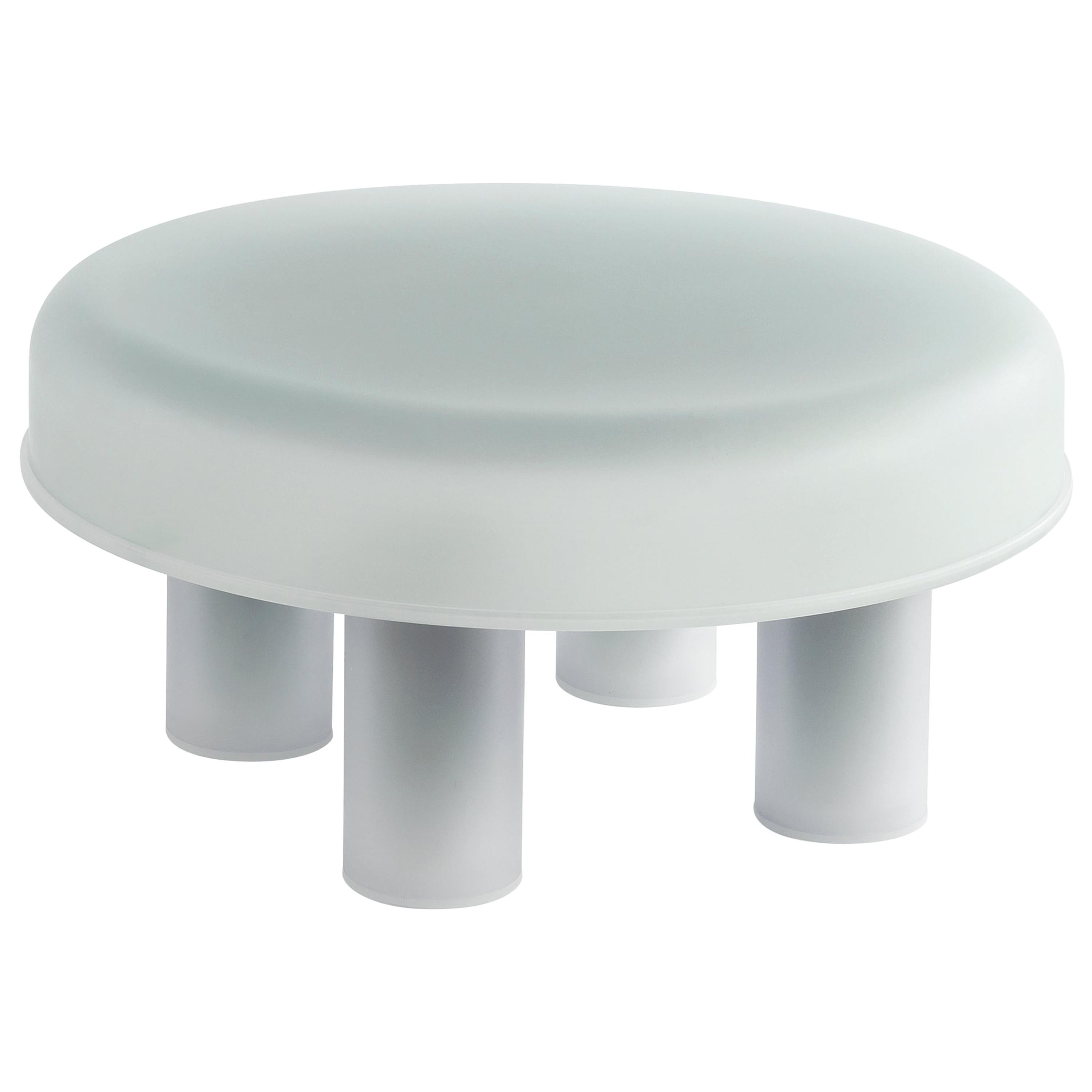 For Sale: Blue (Mint) 21st Century Sopovria Re Side Table in Frosted Plexiglass by Sovrappensiero
