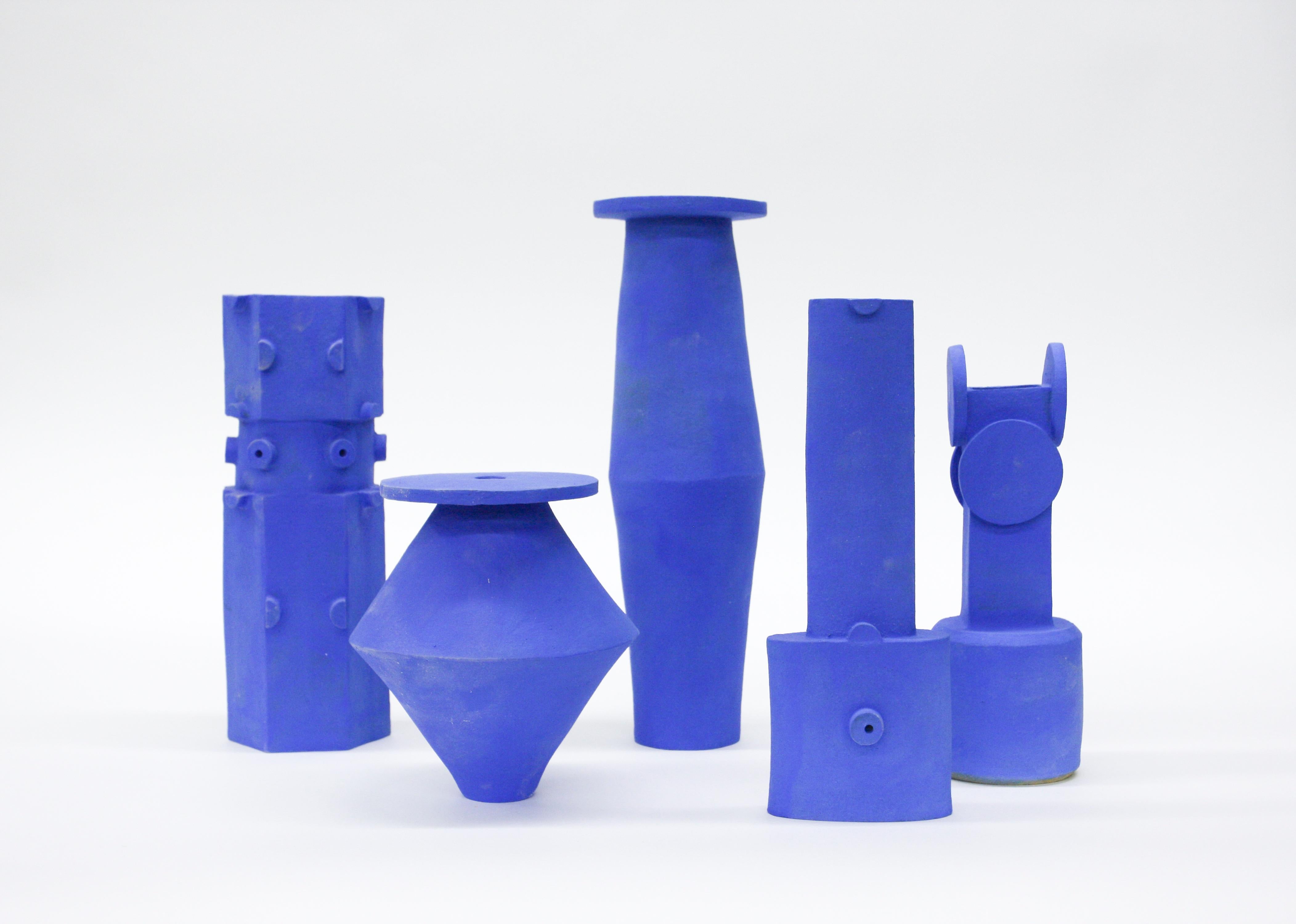 Modern Jumbo Klein Blue Diamond Ceramic Vase