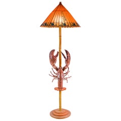Jumbo- Hummerlampe mit antikem japanischem Parasolschirm von Christopher Tennant