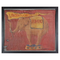 Antique Jumbo London Zoo Sideshow Banner