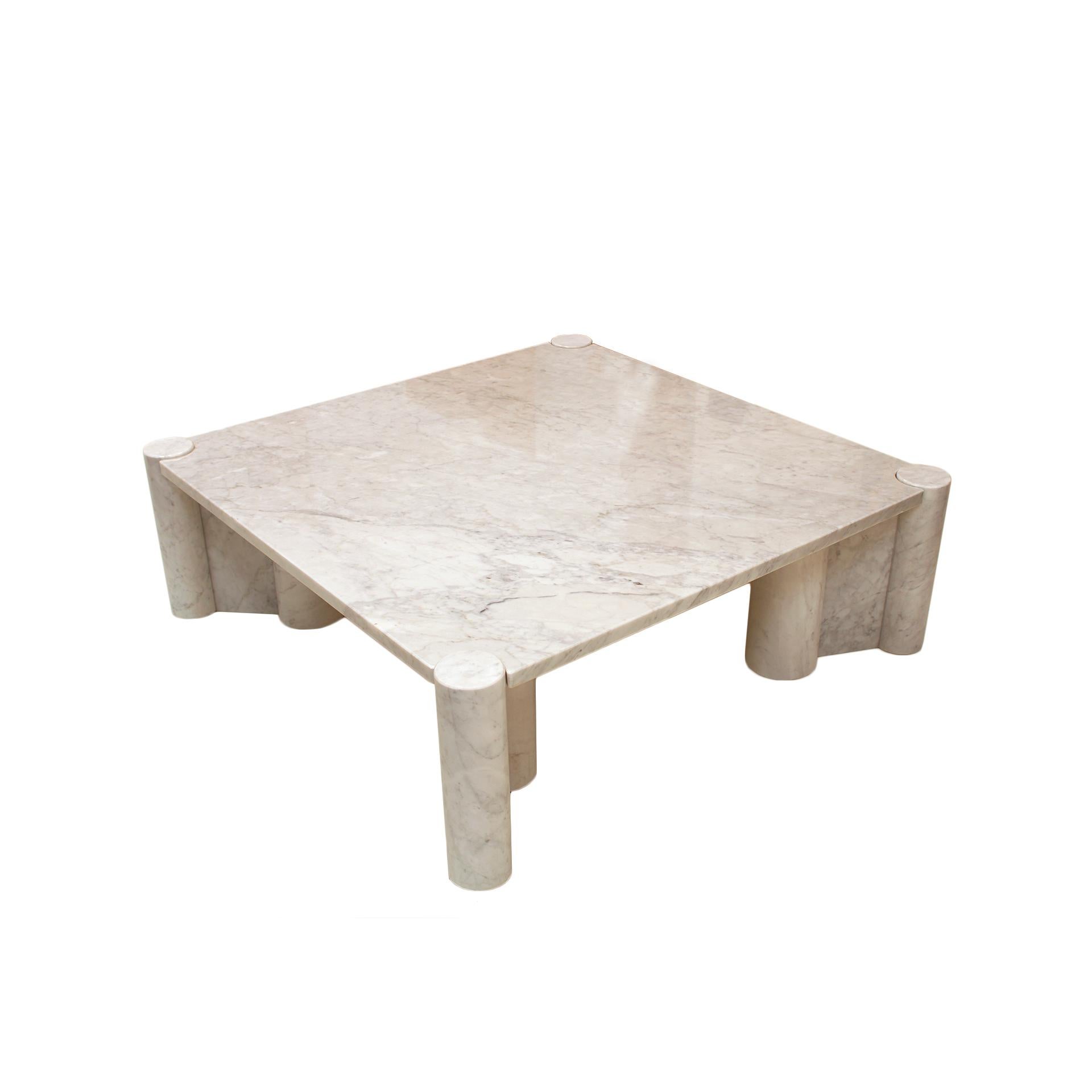 Mid-Century Modern Table basse carrée italienne en marbre de Carrare Jumbo de Gae Aulenti pour Knoll, années 1960 en vente