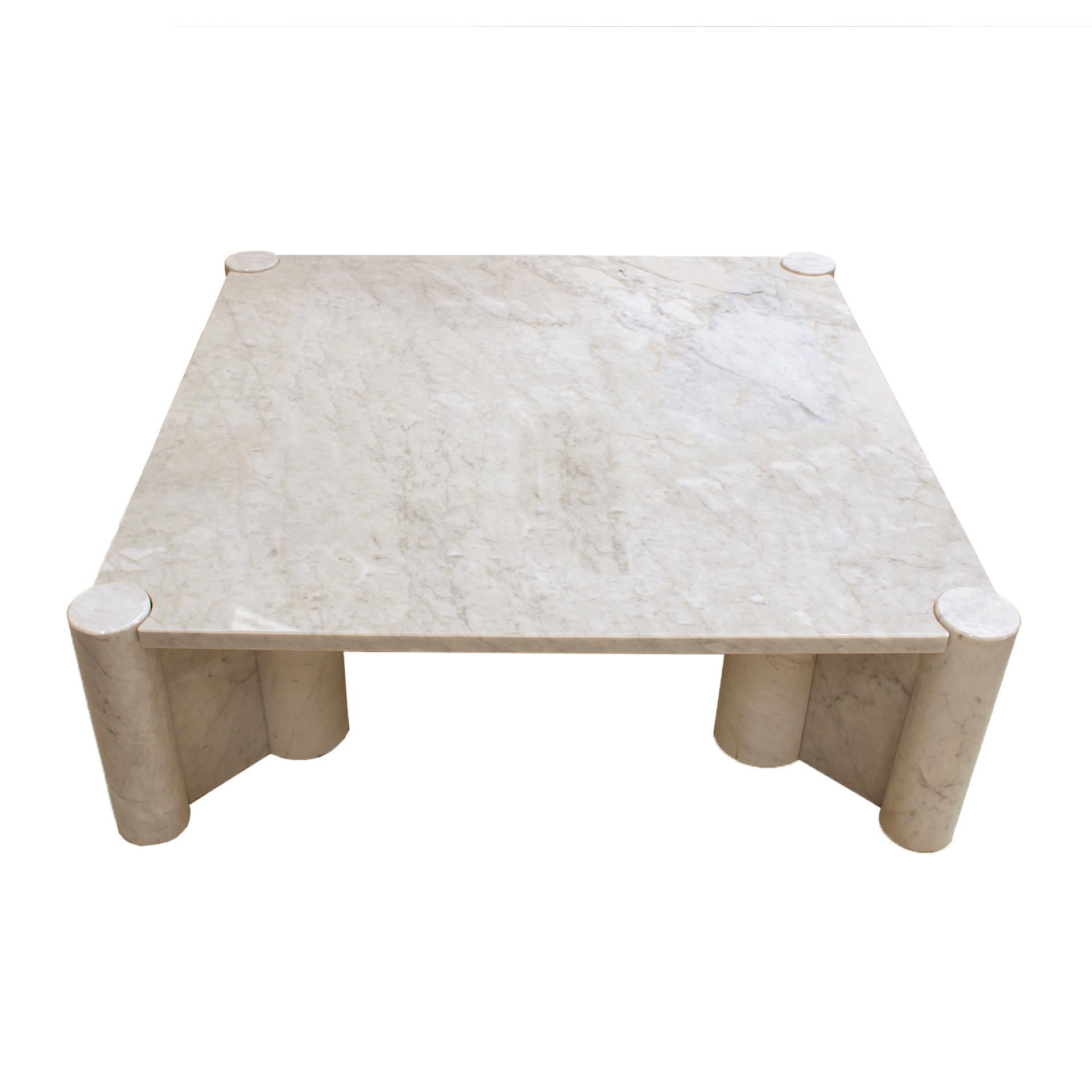 Jumbo Carrara Marble Italian Square Coffee Table by Gae Aulenti For Knoll, 1960s In Good Condition For Sale In Madrid, ES