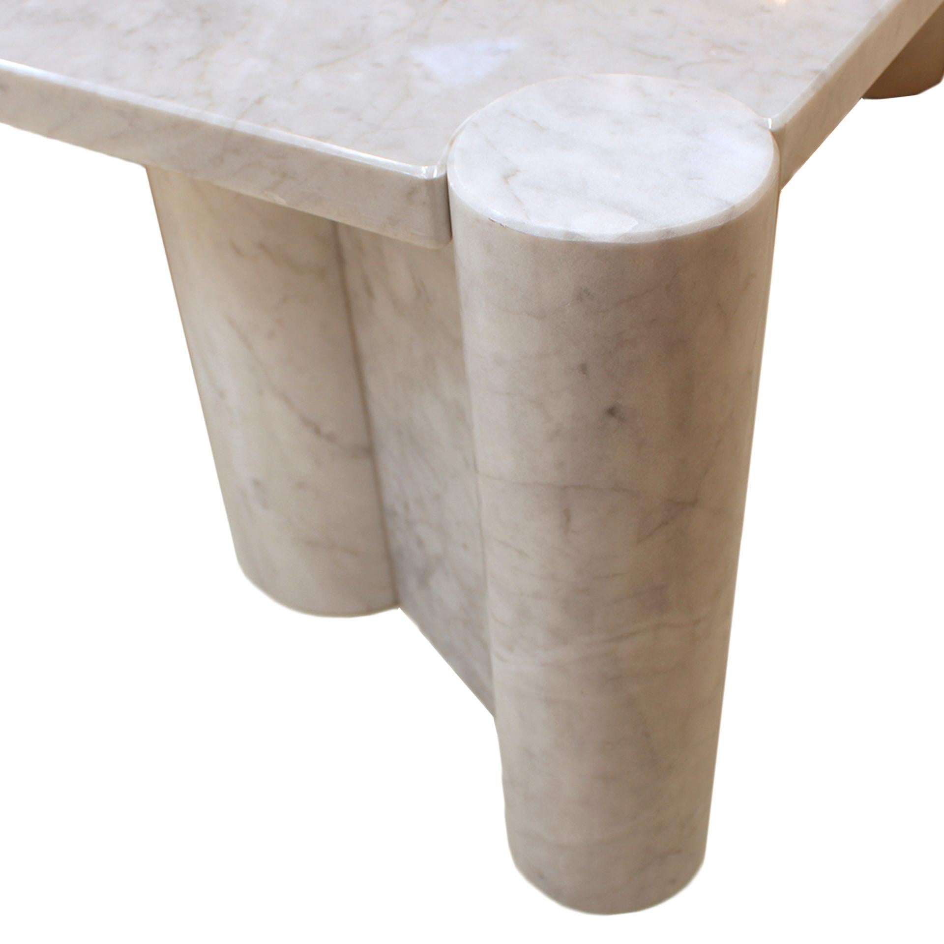 Jumbo Carrara Marble Italian Square Coffee Table by Gae Aulenti For Knoll, 1960s For Sale 2