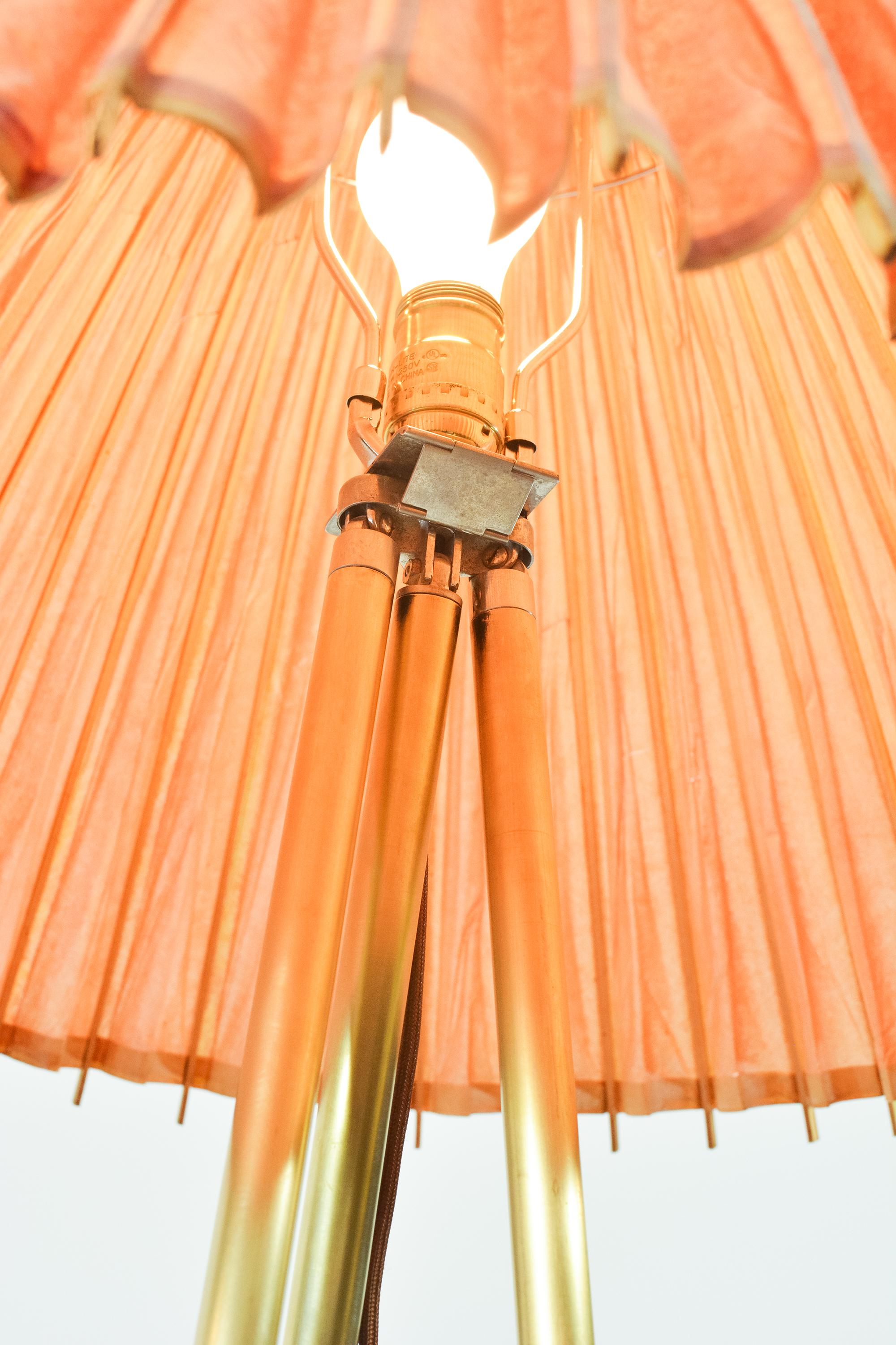 Maximalist Tripod Floor Lamp with Vintage XL Japanese Parasol Shade [In Stock] For Sale 3