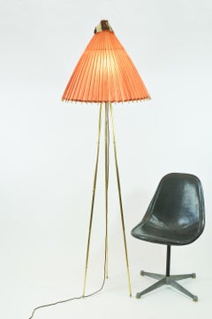Maximalist Tripod Floor Lamp with Vintage XL Japanese Parasol Shade [In Stock]