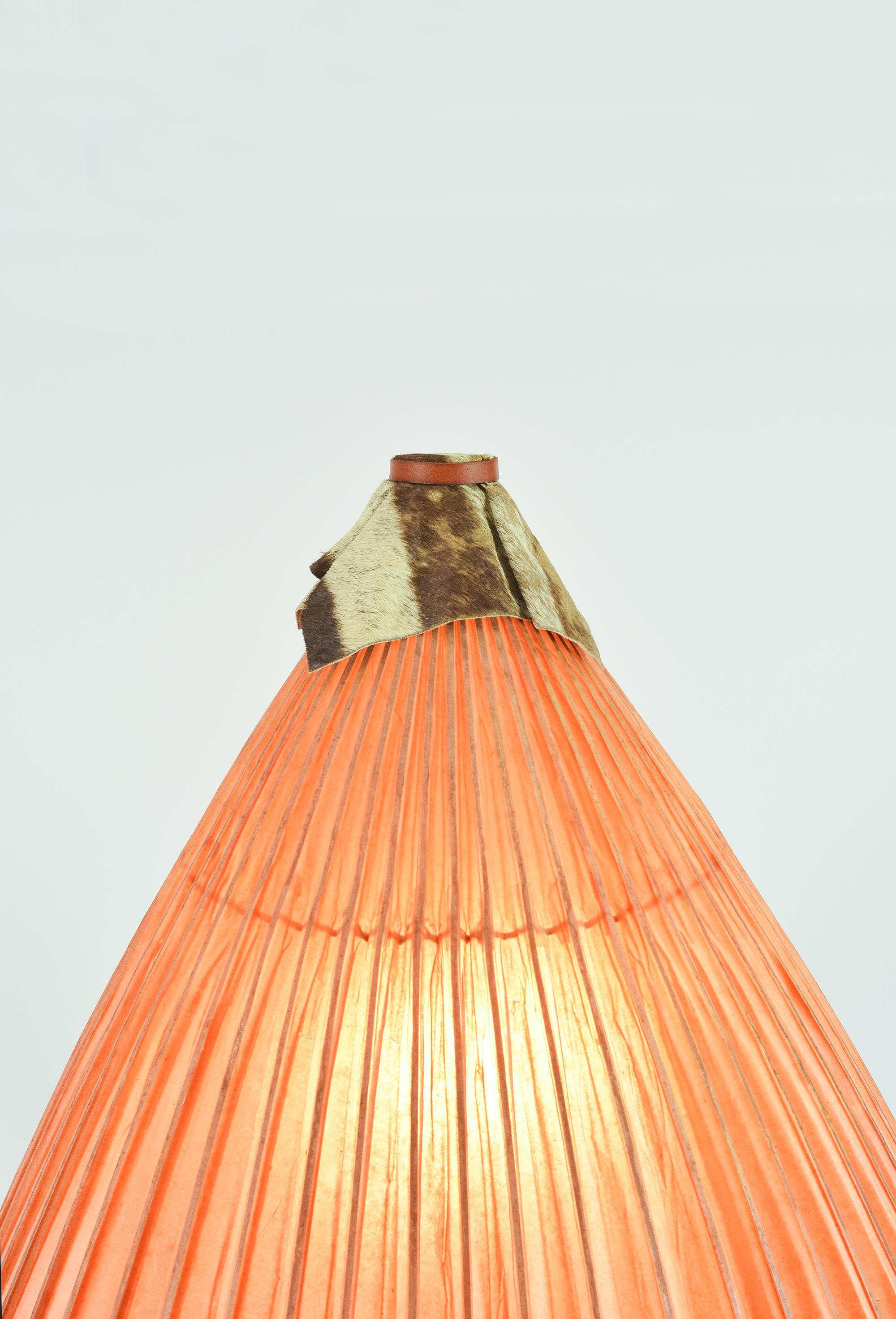 American Maximalist Tripod Floor Lamp with Vintage XL Japanese Parasol Shade [In Stock] For Sale