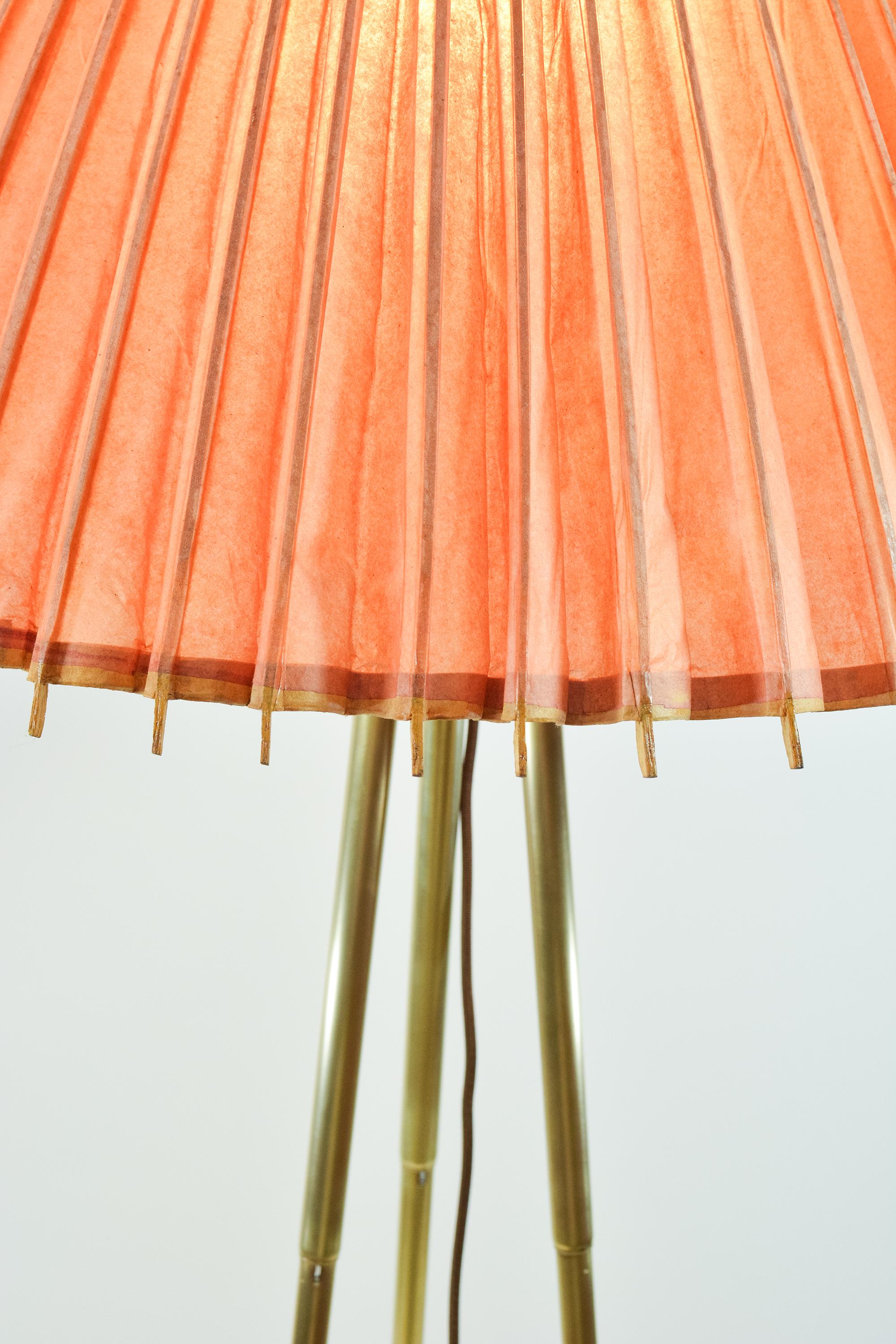 Maximalist Tripod Floor Lamp with Vintage XL Japanese Parasol Shade [In Stock] In New Condition For Sale In Brooklyn, NY