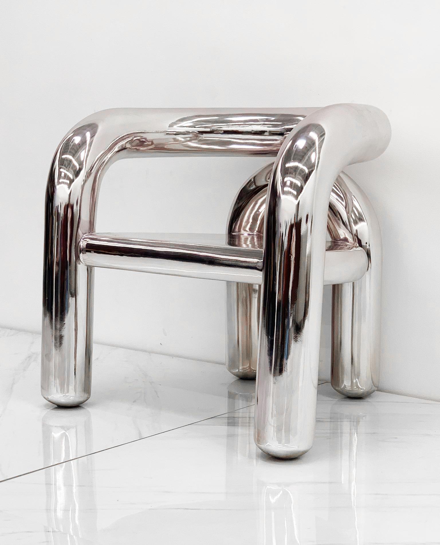 Chaise longue Neotonic de Jumbo NYC en chrome Bon état à Culver City, CA