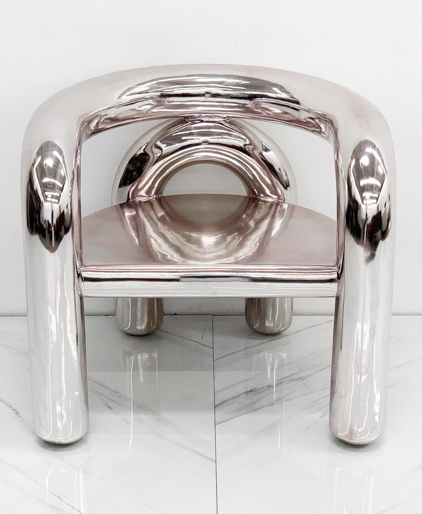 Jumbo NYC Neotonic Lounge Chair in Chrome In Good Condition In Culver City, CA