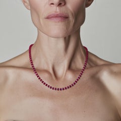 Jumbo Ruby Aquamarine Alternating Necklace