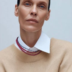 Jumbo Ruby Green Agate Alternating Necklace