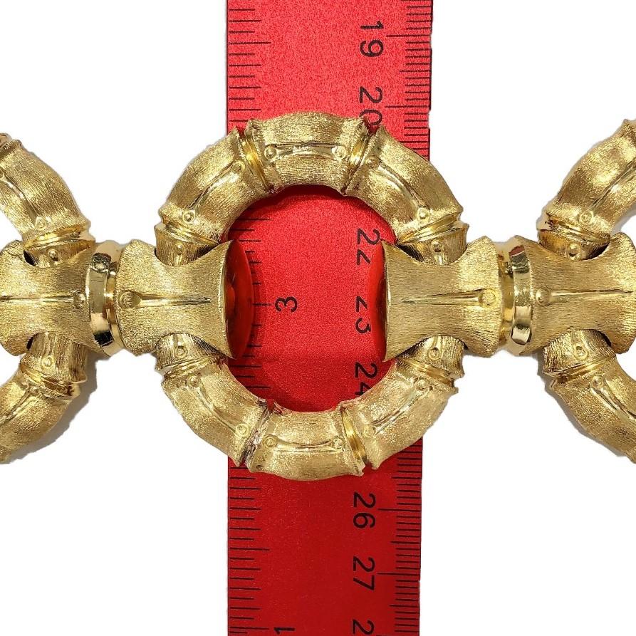 Jumbo Size Reversible 18k Gold Bamboo Link Bracelet 1