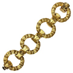 Jumbo Size Reversible 18k Gold Bamboo Link Bracelet