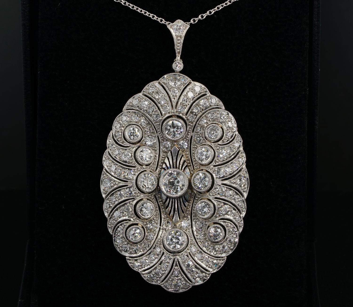 Quietly Spectacular!

For the wearer a necklace provides the opportunity to make a statement and create a personal image
This indeed amazing, large jumbo sized oval pendant, is simple style, yet imposing and important
Art Deco period at peak -