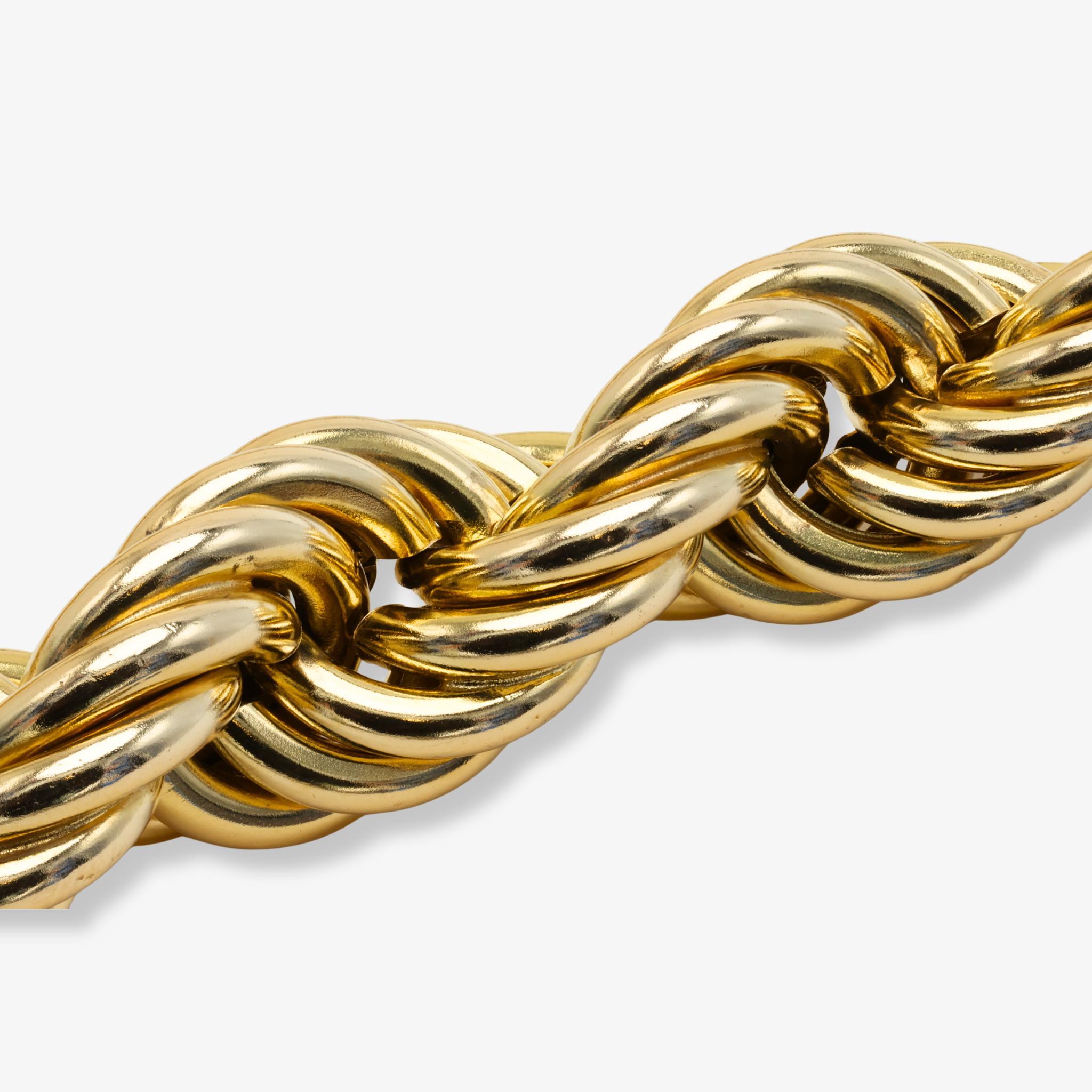 Collana Jumbo con catena a corda affusolata in oro giallo 14 carati da 16,25 mm In condizioni buone in vendita a Tampa, FL