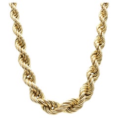 Collana Jumbo con catena a corda affusolata in oro giallo 14 carati da 16,25 mm