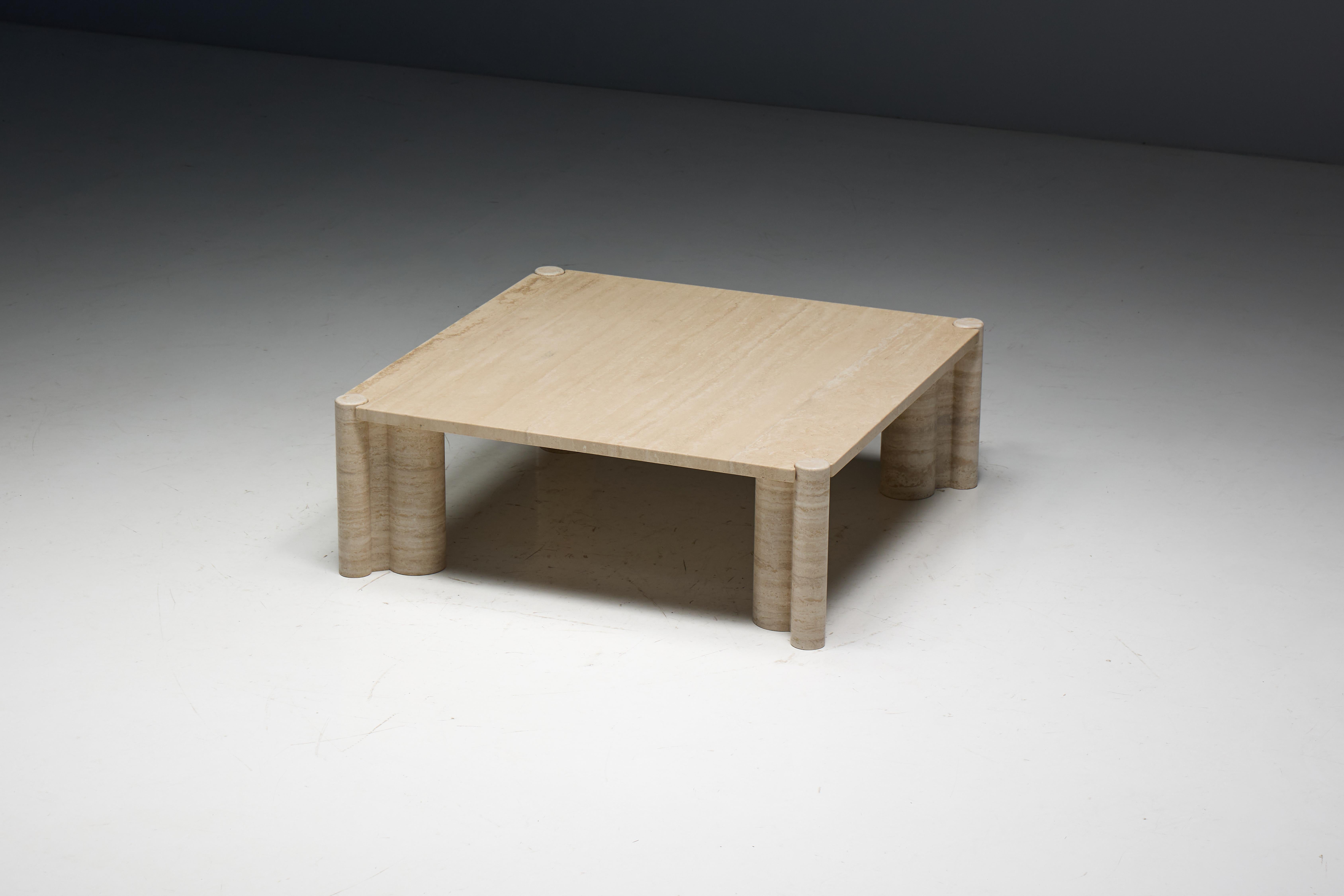 Table basse Jumbo en travertin de Gae Aulenti pour Knoll, Italie, années 1960 en vente 3