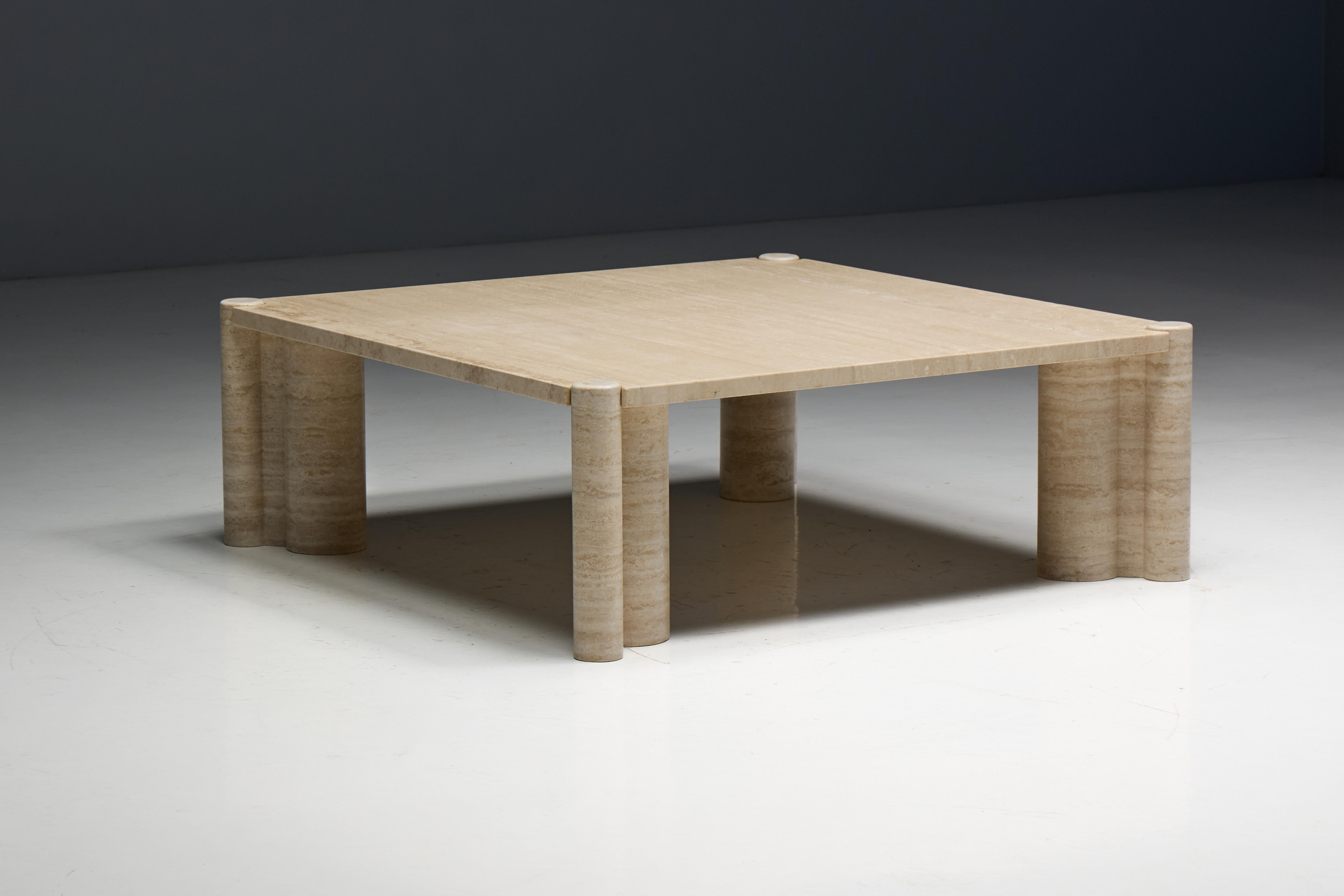 Table basse Jumbo en travertin de Gae Aulenti pour Knoll, Italie, années 1960 en vente 4