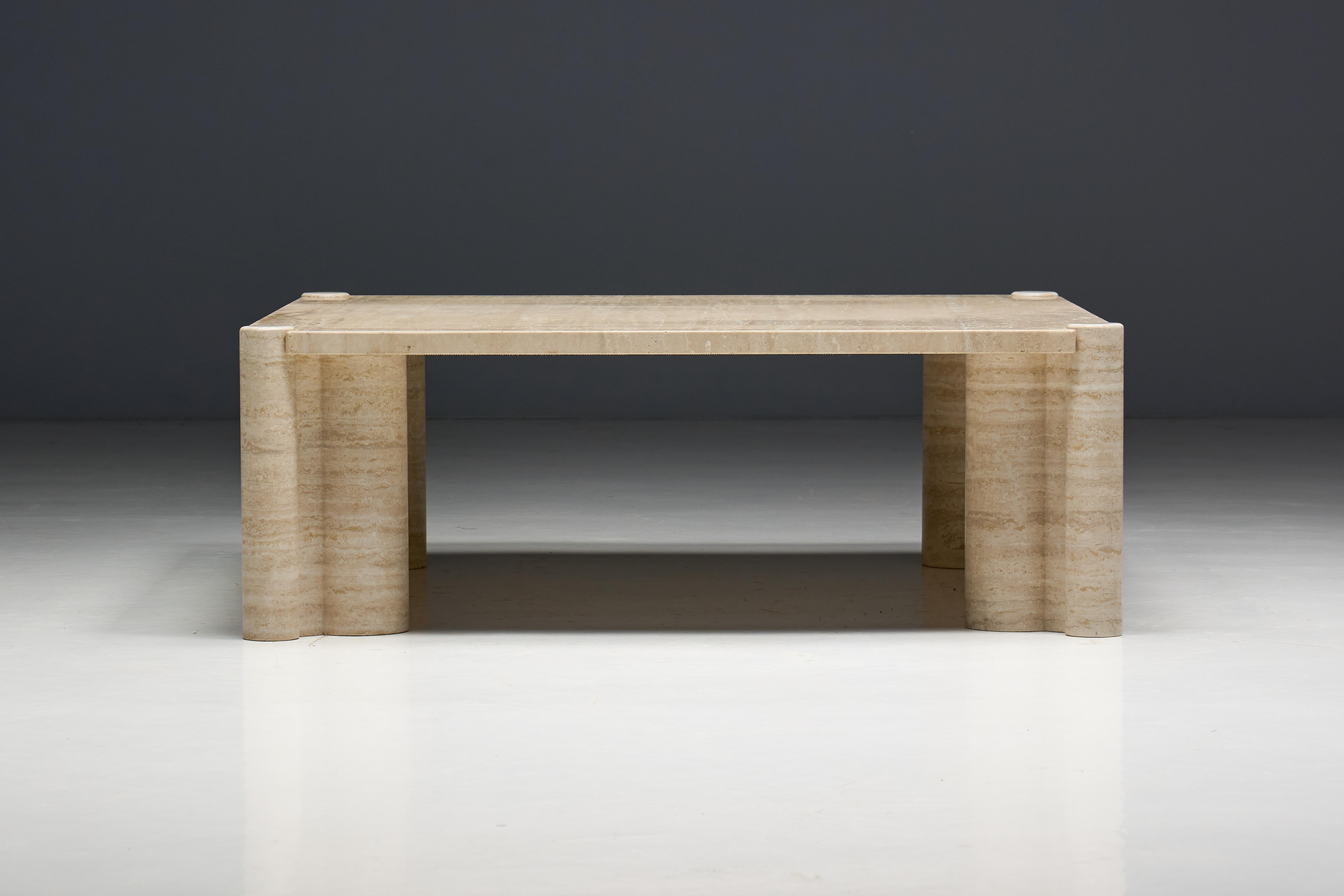 Table basse Jumbo en travertin de Gae Aulenti pour Knoll, Italie, années 1960 en vente 6