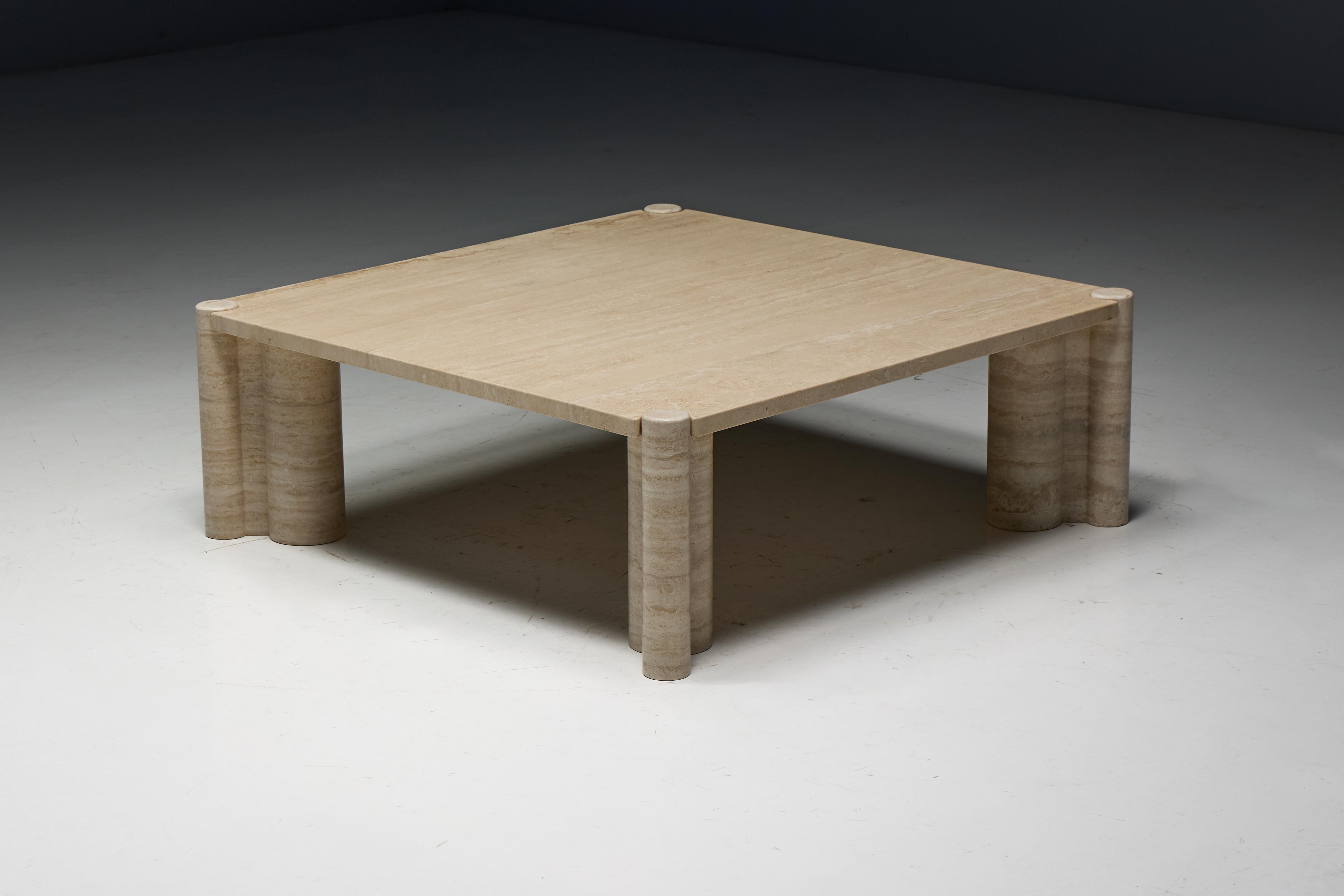 Table basse Jumbo en travertin de Gae Aulenti pour Knoll, Italie, années 1960 en vente 11