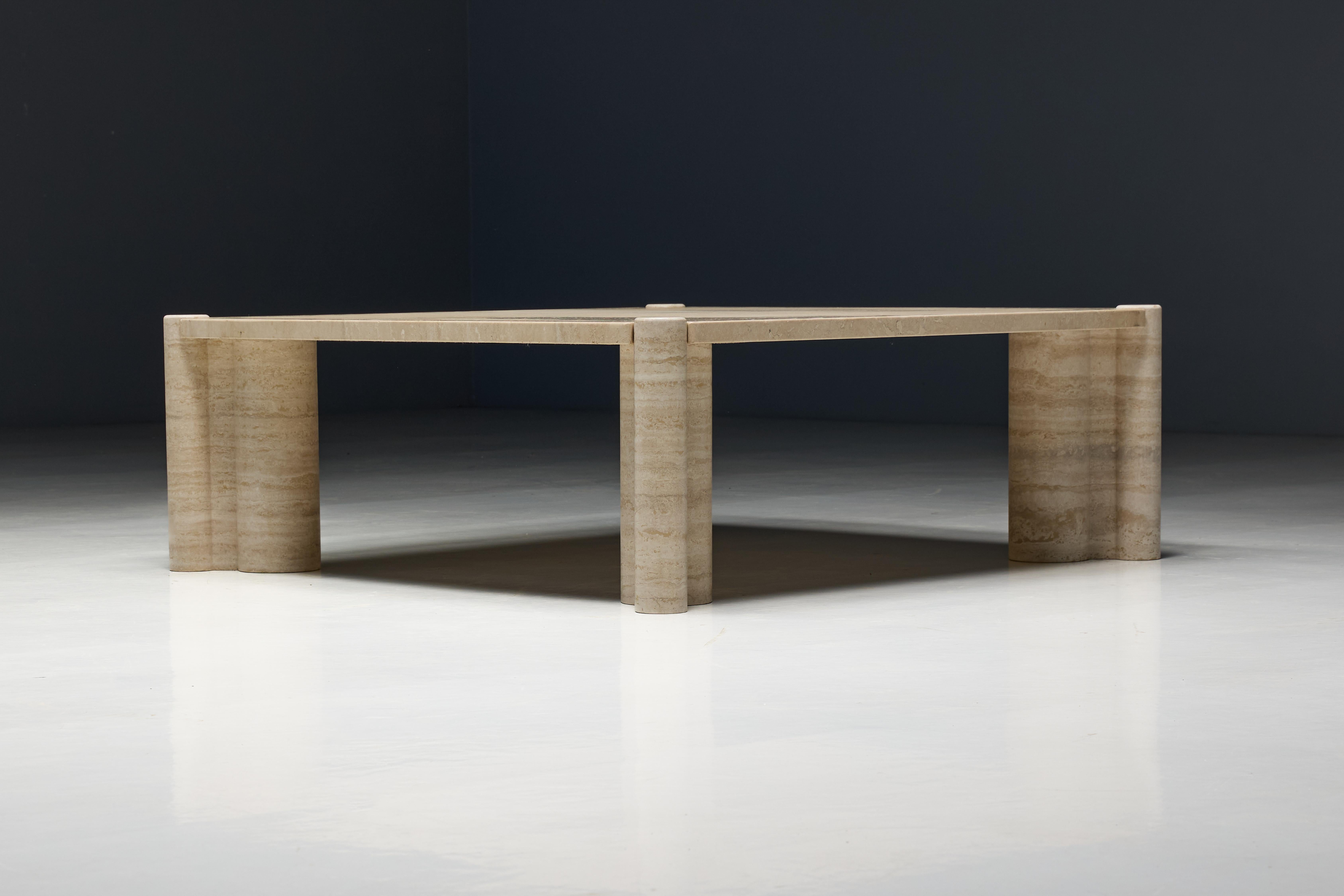 Table basse Jumbo en travertin de Gae Aulenti pour Knoll, Italie, années 1960 en vente 12