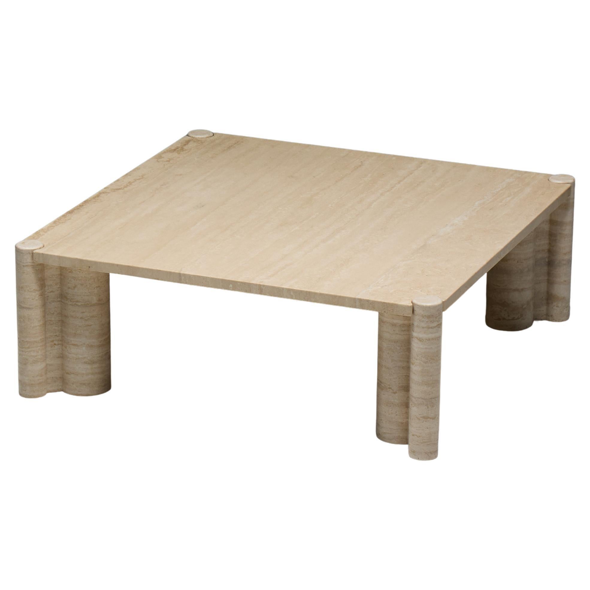 Jumbo-Couchtisch aus Travertin von Gae Aulenti für Knoll, Italien, 1960er Jahre