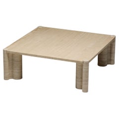 Jumbo-Couchtisch aus Travertin von Gae Aulenti für Knoll, Italien, 1960er Jahre