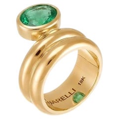 Anillo «Jumelle Grand» en oro amarillo de 18k con esmeralda, de MARIANNE CANARELLI