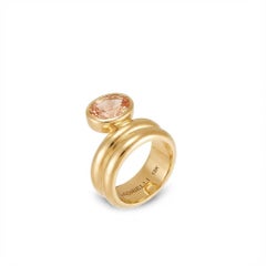 Jumelle Grand Ring in 18k Yellow Gold with Topaz by MARIANNE CANARELLI