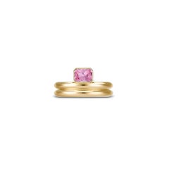 Jumelle Petit Ring in 18k Yellow Gold and Pink Tourmaline by MARIANNE CANARELLI