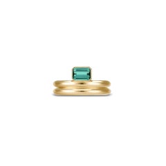 Jumelle Petit Ring in 18k Yellow Gold & Green Tourmaline by MARIANNE CANARELLI
