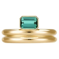 Jumelle Petit Ring in 18k Yellow Gold & Green Tourmaline by MARIANNE CANARELLI