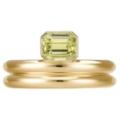 Anello Jumelle Petit in oro giallo 18k con crisoberillo di MARIANNE CANARELLI