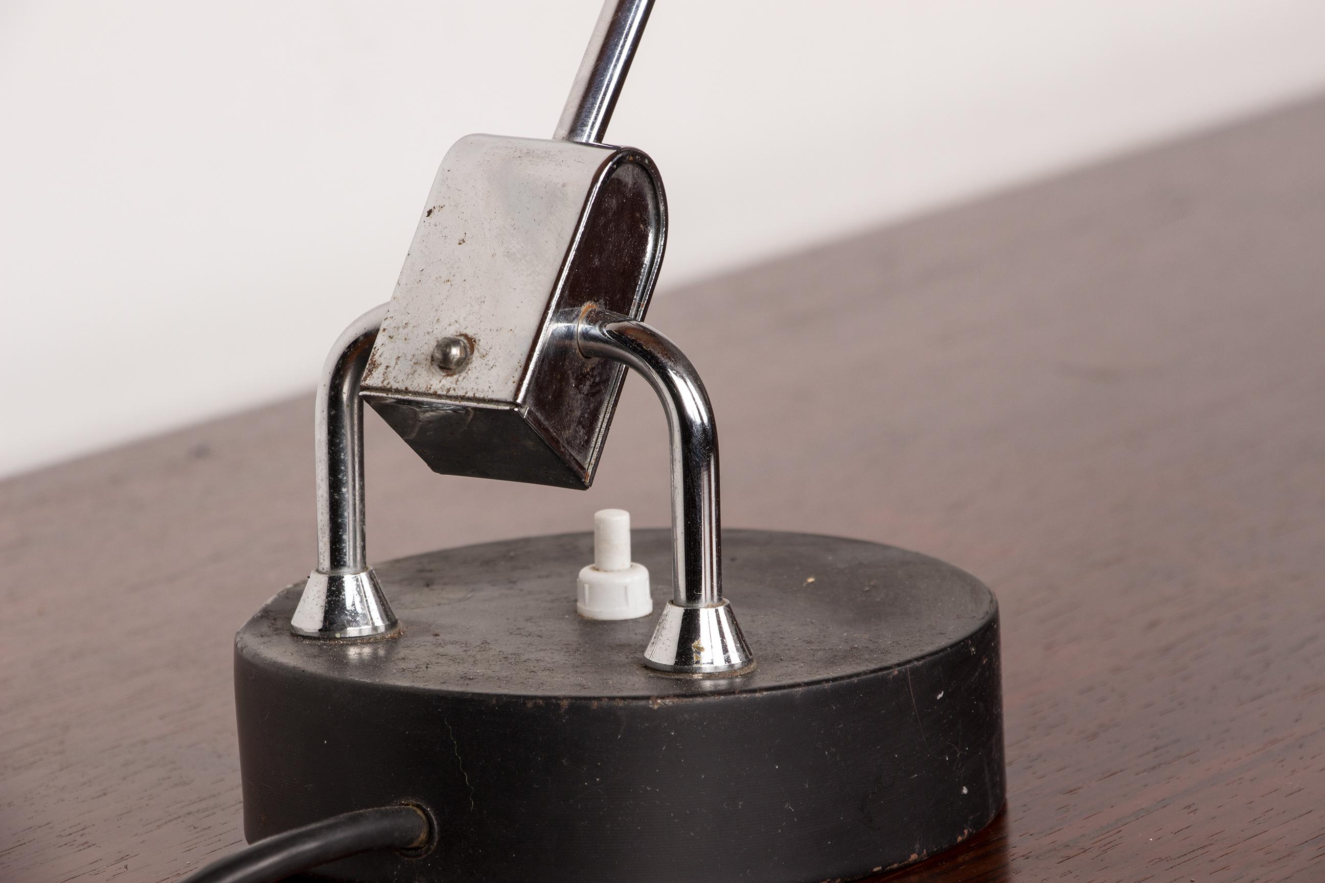Mid-20th Century Jumo model 700 desk lamp, articulated arm + adjustable reflector by C.Perriand. For Sale