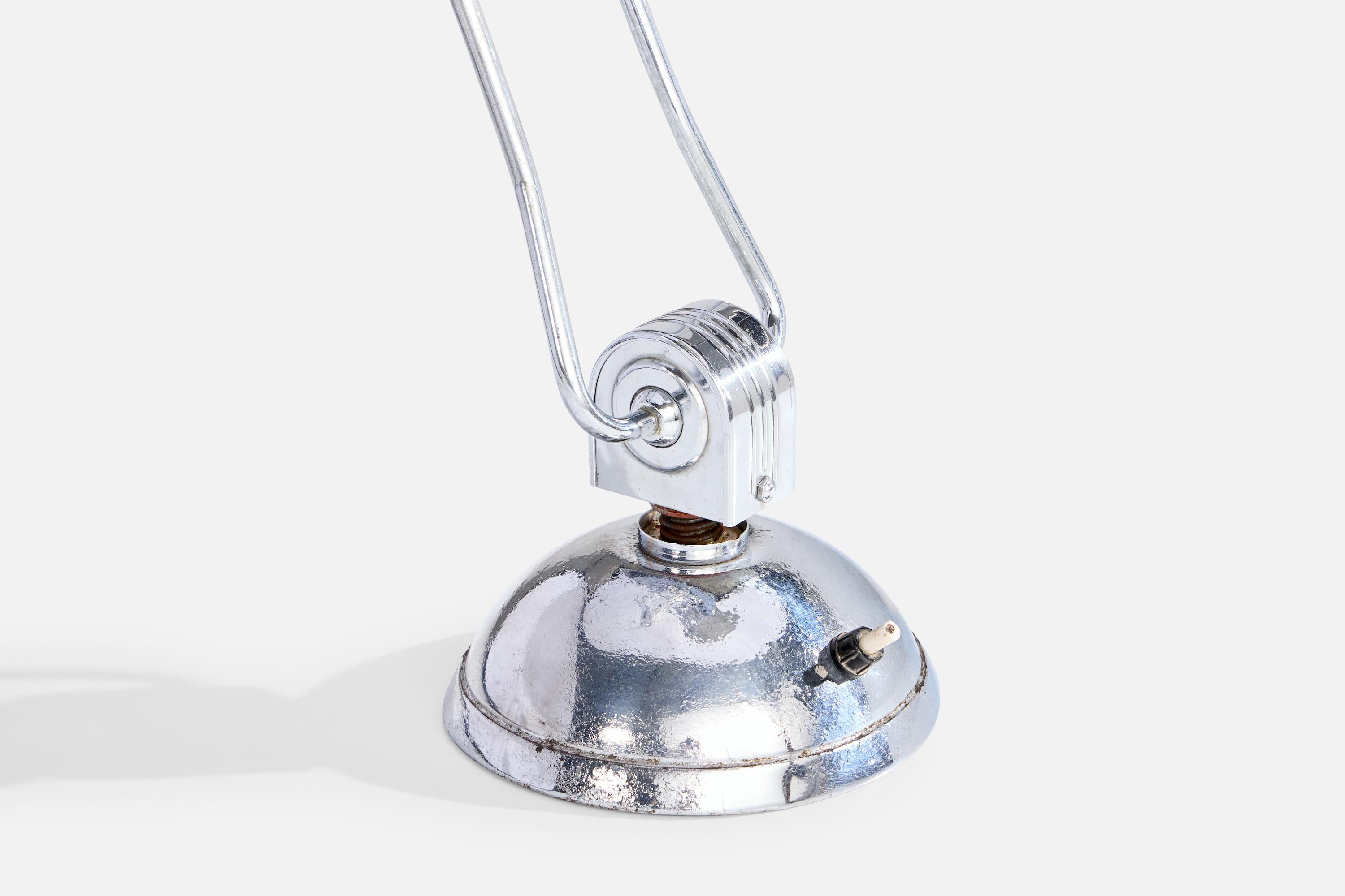 Mid-20th Century Jumo, Table Lamp, Chrome, France, 1940s For Sale