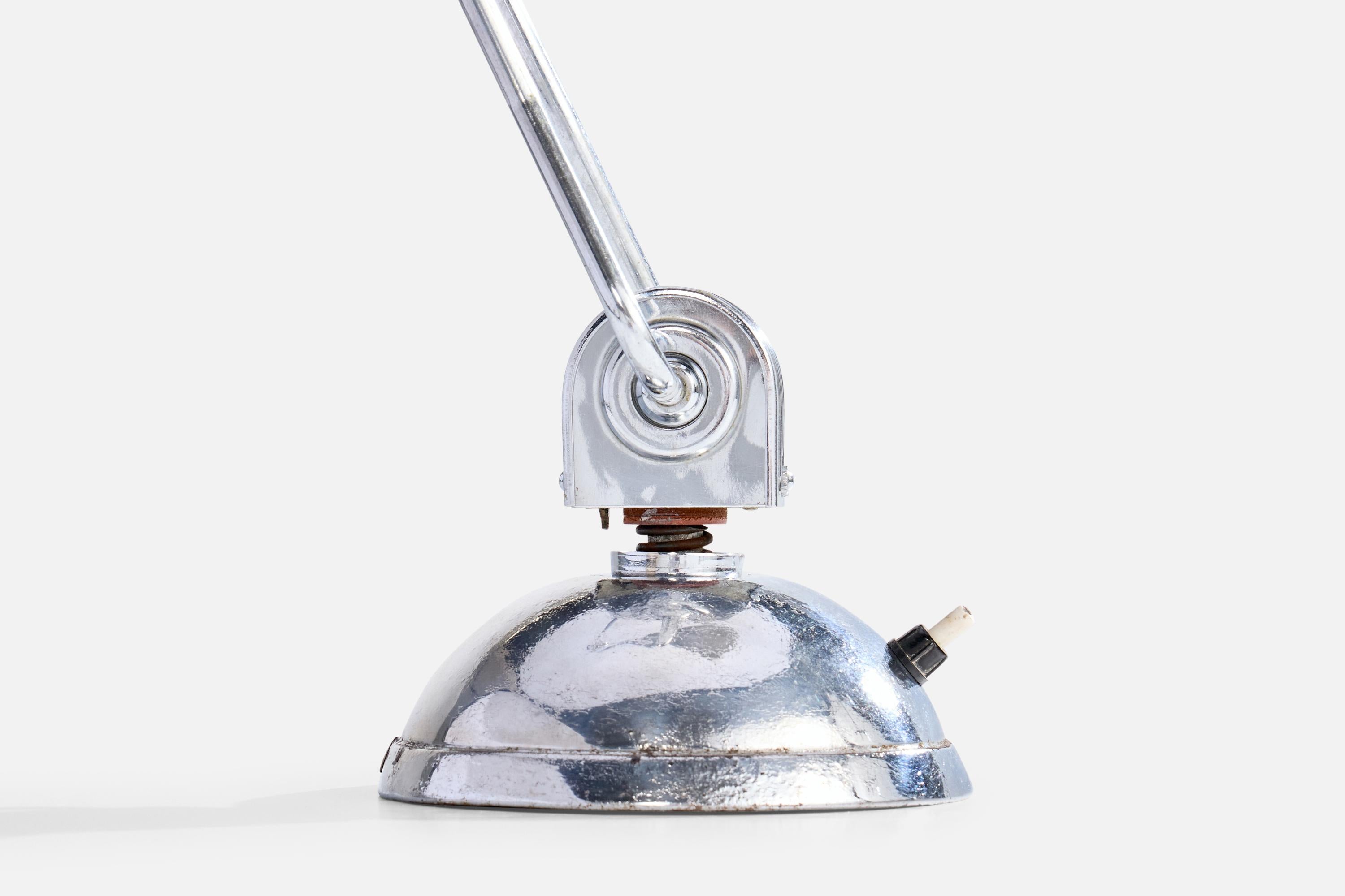 Jumo, Table Lamp, Chrome, France, 1940s For Sale 1