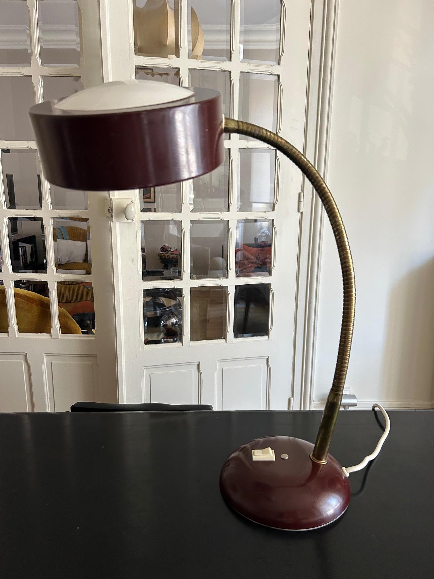 Authentic Jumbo lamp from the 1950s, featuring its distinctive oversized shade and clean sculptural lines. This piece provides warm, diffused illumination and serves as a refined accent in any interior. The lamp is fully functional and in good
