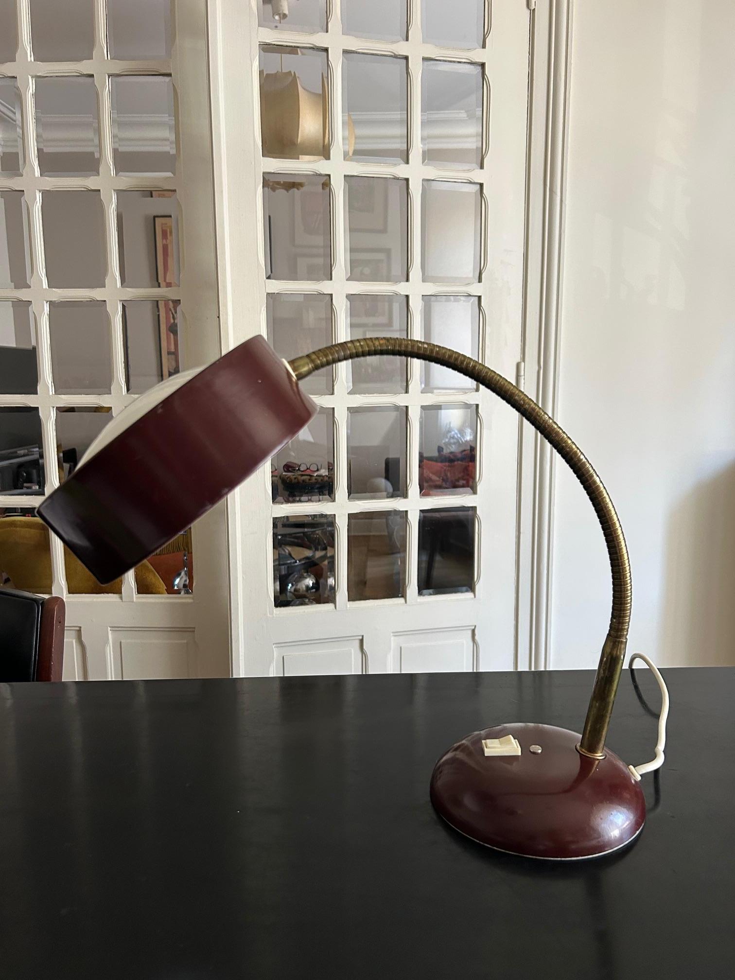 Metalwork Jumo table lamp from the 1950's For Sale