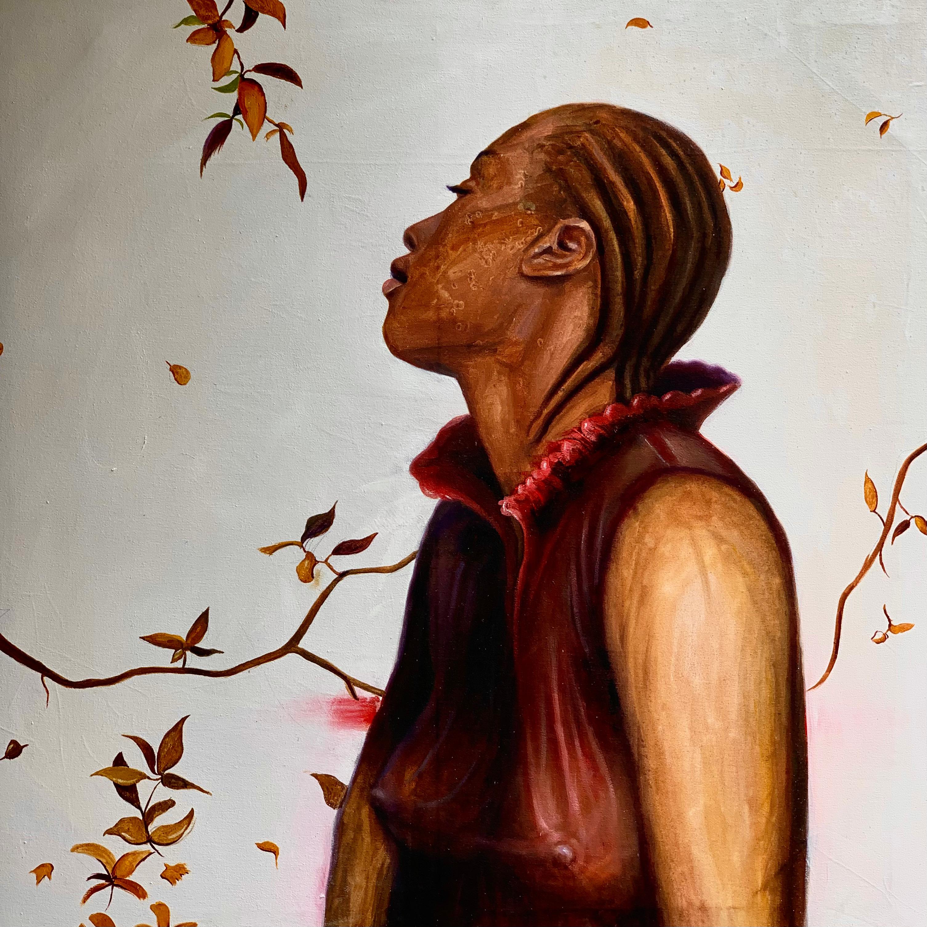 Interior Painting di Jumoke Oyetunde - Fantasia 1 - 21° secolo, Contemporaneo, Ritratto figurativo, Olio, Arte femminile